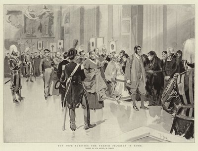 The Pope blessing the French Pilgrims in Rome by Oswaldo Tofani